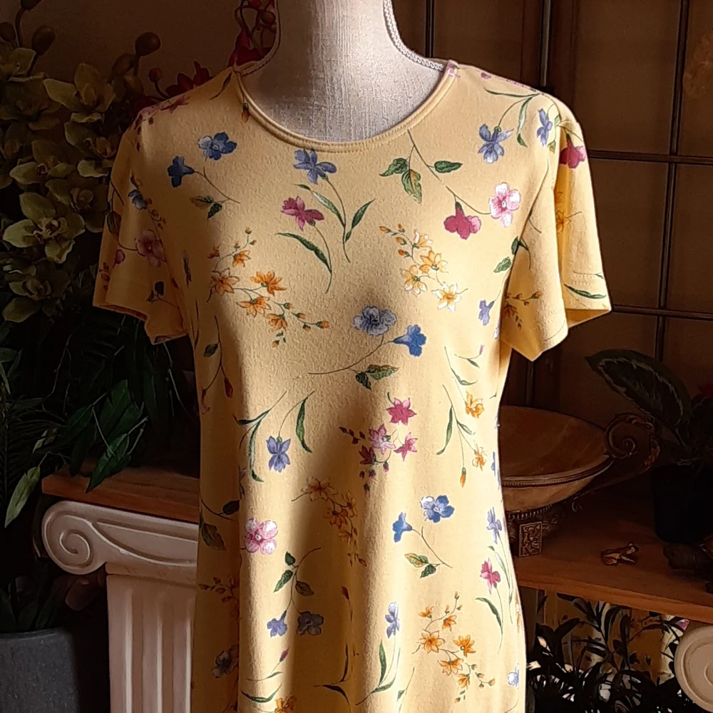Coldwater Creek made in USA Floral Cotton Petite Medium Maxi Dress - Picture 5 of 8